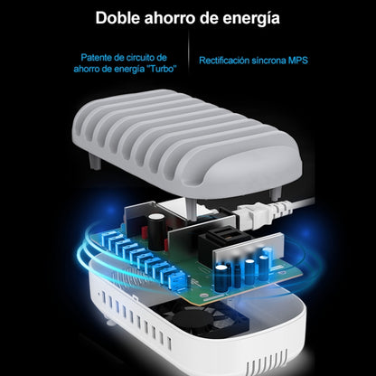 ORICO DUK-10P-DX 120W 5V 2.4A 10 Ports USB Charging Station, UK Plug(White) - Multifunction Charger by ORICO | Online Shopping South Africa | PMC Jewellery