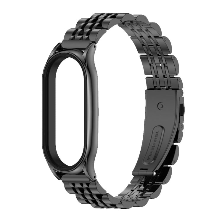 For Xiaomi Mi Band 7 / 7 NFC MIJOBS Plus Seven-bead Metal Stainless Steel Watch Band(Black) - Watch Bands by MIJOBS | Online Shopping South Africa | PMC Jewellery | Buy Now Pay Later Mobicred