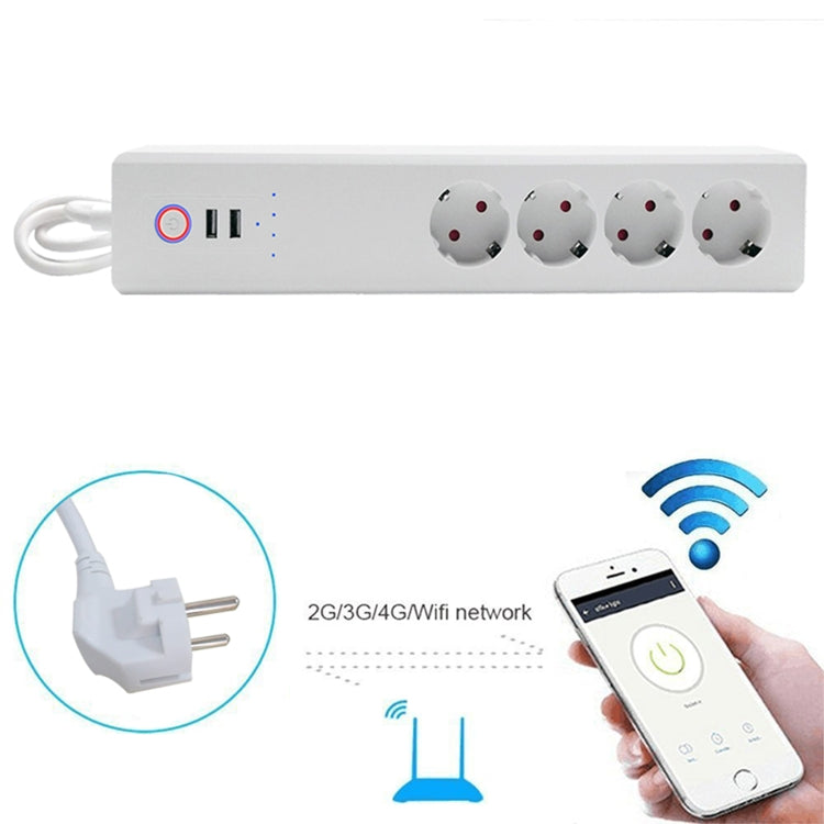 WiFi 10A SM-SO306-E 4 Holes + 2 USB Multi-purpose Smart Power Strip, EU Plug - Smart Socket by PMC Jewellery | Online Shopping South Africa | PMC Jewellery