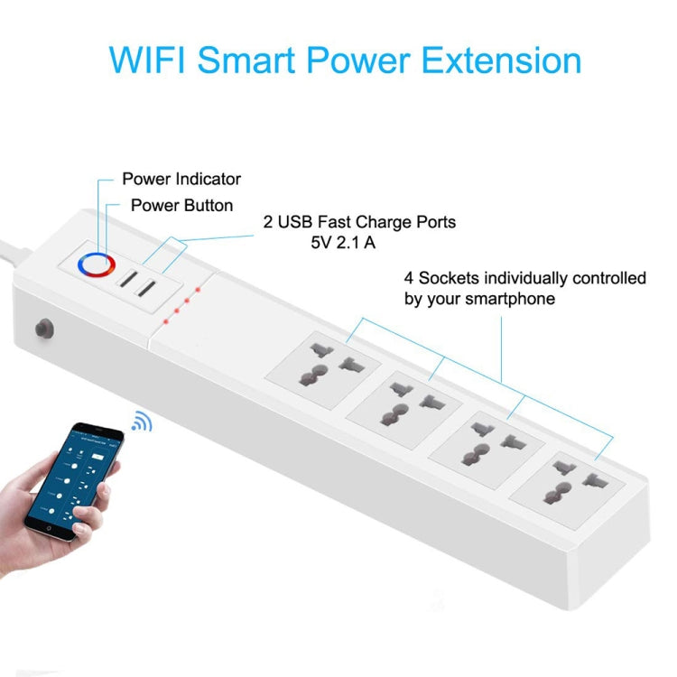 ZigBee 10A SM-SO306-M 4 Holes + 2 USB Multi-purpose Smart Power Strip(US Plug) - Smart Socket by PMC Jewellery | Online Shopping South Africa | PMC Jewellery