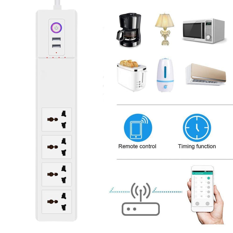 WiFi 16A SM-SO306-M 4 Holes + 2 USB Multi-purpose Smart Power Strip(UK Plug) - Smart Socket by PMC Jewellery | Online Shopping South Africa | PMC Jewellery
