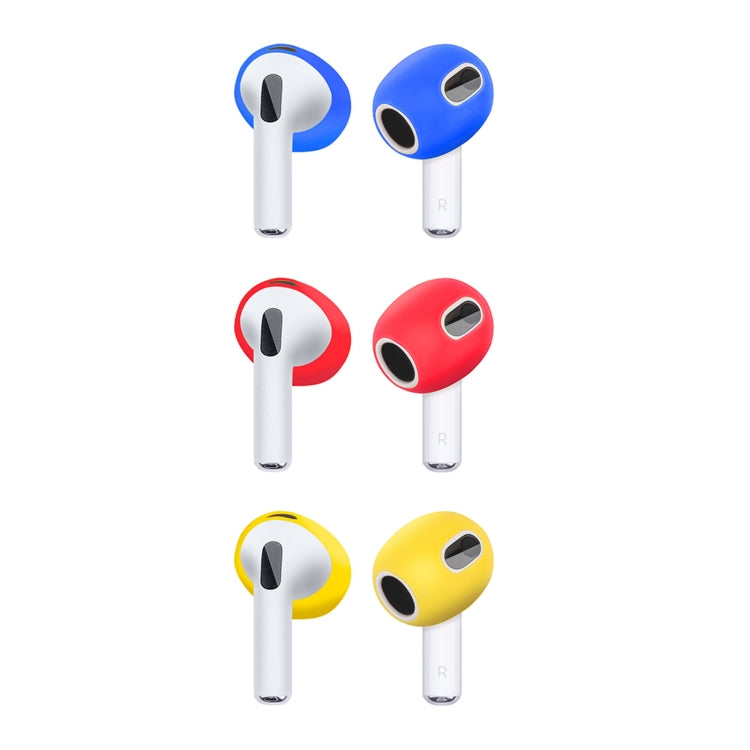 3 Pairs Earphone Silicone Earmuffs For AirPods 3(Blue+Red+Yellow) - For AirPods 3 by PMC Jewellery | Online Shopping South Africa | PMC Jewellery