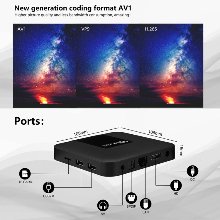 TX3 mini+  Android 11.0 Smart TV Box, Amlogic S905W2 Quad Core, Memory:4GB+32GB, 2.4GHz / 5GHz WiFi(AU Plug) - Amlogic S905 by PMC Jewellery | Online Shopping South Africa | PMC Jewellery