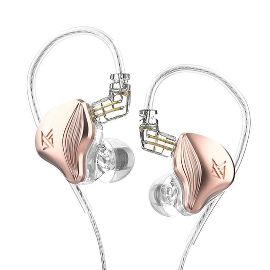 KZ-ZEX 1.2m Electrostatic Dynamic In-Ear Sports Music Headphones, Style:Without Microphone(Rose Gold) - In Ear Wired Earphone by KZ | Online Shopping South Africa | PMC Jewellery | Buy Now Pay Later Mobicred