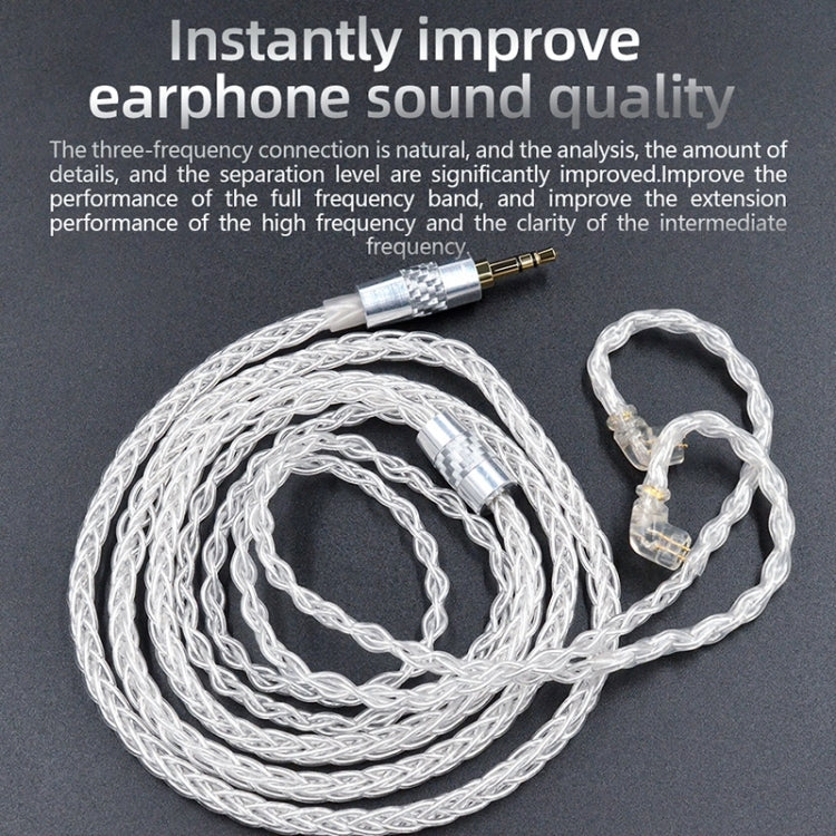 KZ OFC 0.75mm Standard Pin High-Purity Silver-Plated 152 Pin Headphone Upgrade Cable,Length: 1.2m For ZS10PRO(Section C) - Cable & Splitter by KZ | Online Shopping South Africa | PMC Jewellery