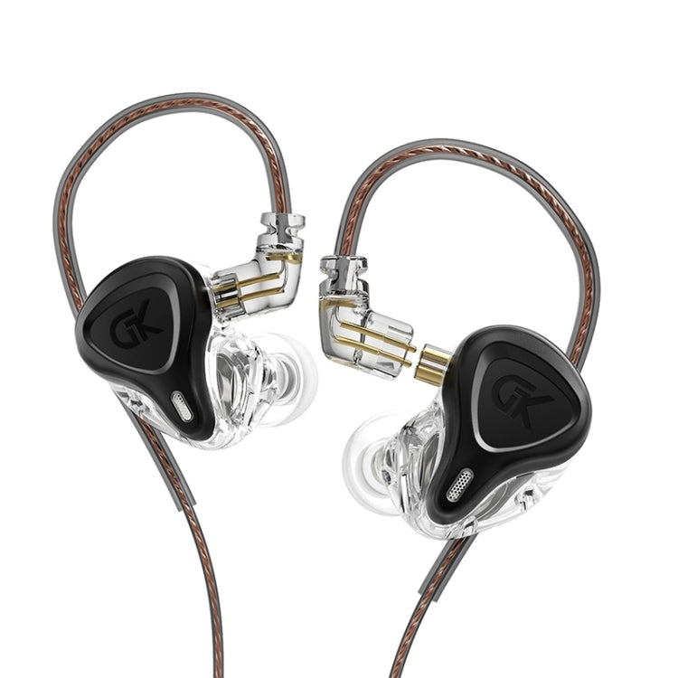 GK G5 1.25m Dynamic Subwoofer HiFi In-Ear Headphones, Style:Without Microphone(Black) - In Ear Wired Earphone by PMC TechLife | Online Shopping South Africa | PMC TechLife