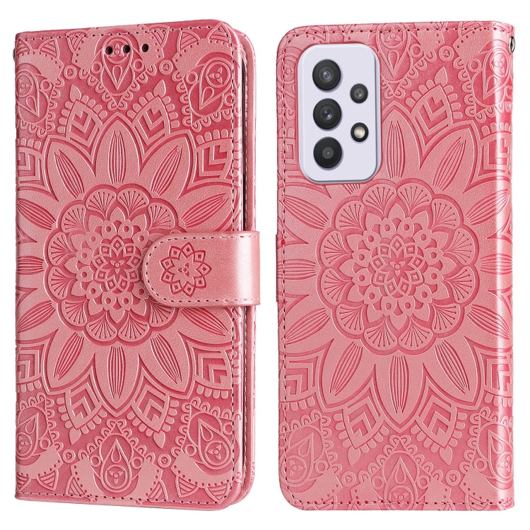 For Samsung Galaxy A33 5G Embossed Sunflower Leather Phone Case(Pink) - free shipping - PMC TechLife - Order now!