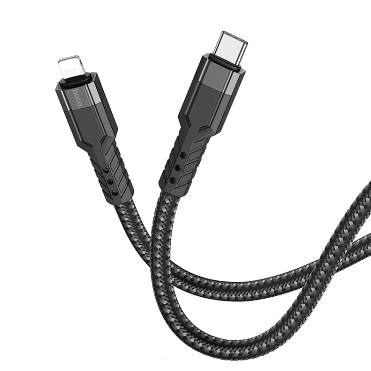 hoco U110 20W USB-C / Type-C to 8 Pin PD Charging Data Cable，Length：1.2m(Black) - 2 in 1 Cable by hoco | Online Shopping South Africa | PMC Jewellery