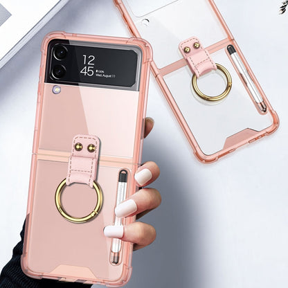 For Samsung Galaxy Z Flip4 GKK Airbag Protective Phone Case with Ring & Pen(Pink) - Galaxy Z Flip4 5G Cases by GKK | Online Shopping South Africa | PMC Jewellery