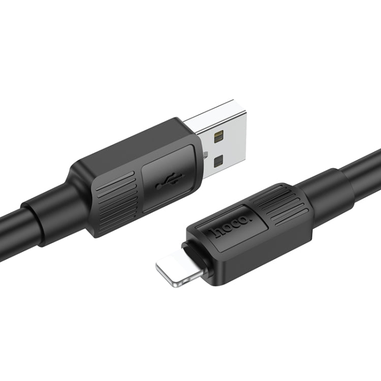 hoco X84 2.4A USB to 8 Pin Solid Charging Data Cable，Length：1m(Black) - Normal Style Cable by hoco | Online Shopping South Africa | PMC Jewellery