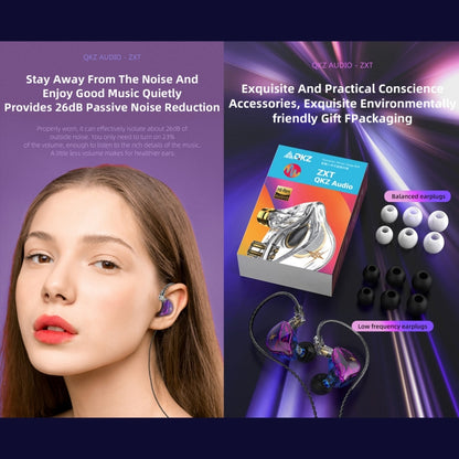 QKZ ZXT Sports In-ear Wired Control Plug HIFI Stereo Stage Monitor Earphone, Style:with Mic(Colorful) - In Ear Wired Earphone by QKZ | Online Shopping South Africa | PMC Jewellery