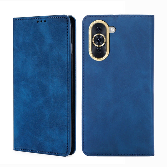 For Huawei nova 10 Skin Feel Magnetic Horizontal Flip Leather Phone Case(Blue) - Huawei Cases by PMC Jewellery | Online Shopping South Africa | PMC Jewellery