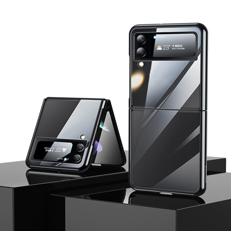 For Samsung Galaxy Z Flip4 SULADA Shockproof Plating PC Transparent Protective Case(Black) - Galaxy Z Flip4 5G Cases by SULADA | Online Shopping South Africa | PMC TechLife