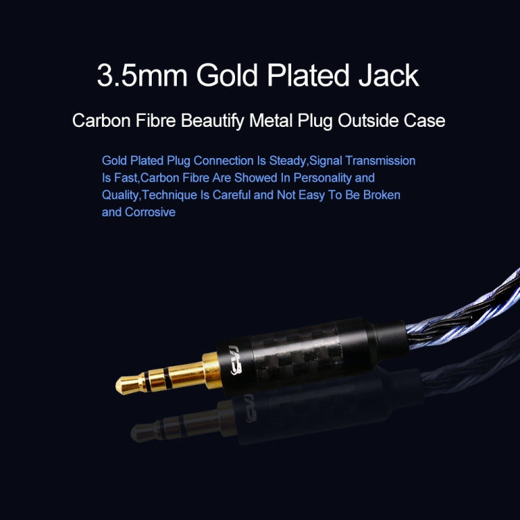 CVJ V3 1.2m 16 Cores Silver-plated 3.5mm Earphone Cable, Style:0.75mm(Black-Blue) - Cable & Splitter by CVJ | Online Shopping South Africa | PMC TechLife | Buy Now Pay Later Mobicred