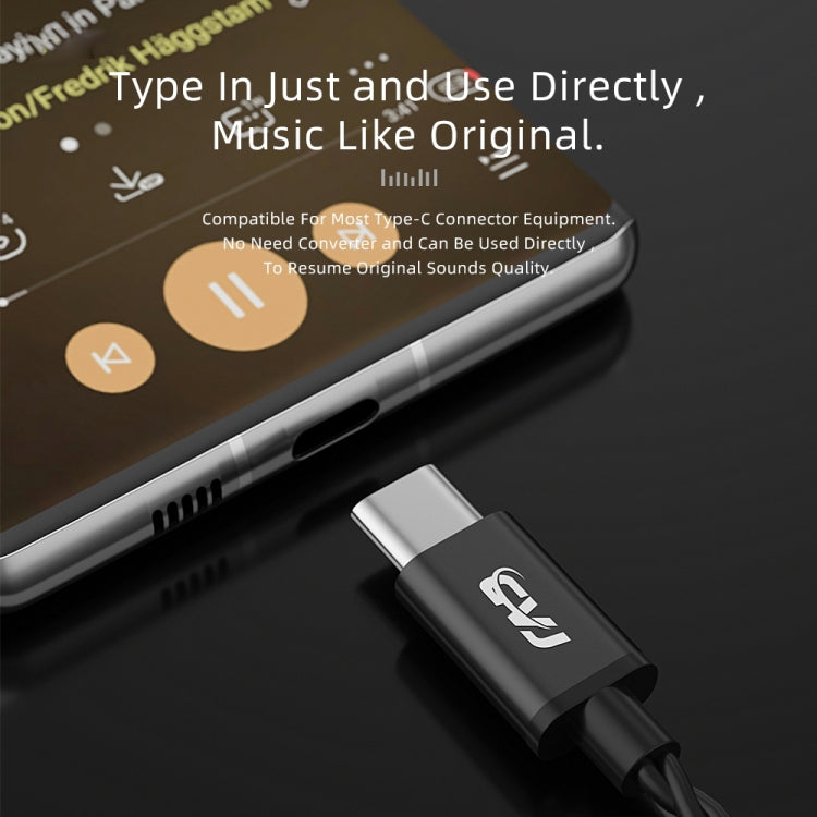 CVJ V6.TC 1.25m Type-C Digital Decoding Oxygen-free Copper Earphone Cable, Style:0.78mm(Black) - Cable & Splitter by CVJ | Online Shopping South Africa | PMC TechLife | Buy Now Pay Later Mobicred