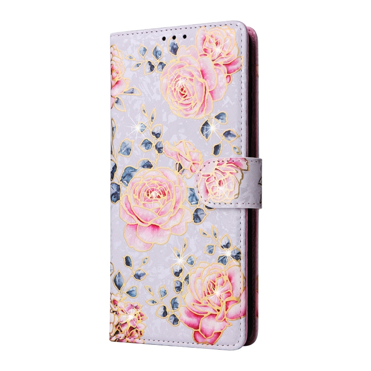 For Samsung Galaxy A13 4G / 5G Bronzing Painting RFID Leather Case(Pastoral Rose) - Galaxy Phone Cases by PMC Jewellery | Online Shopping South Africa | PMC Jewellery