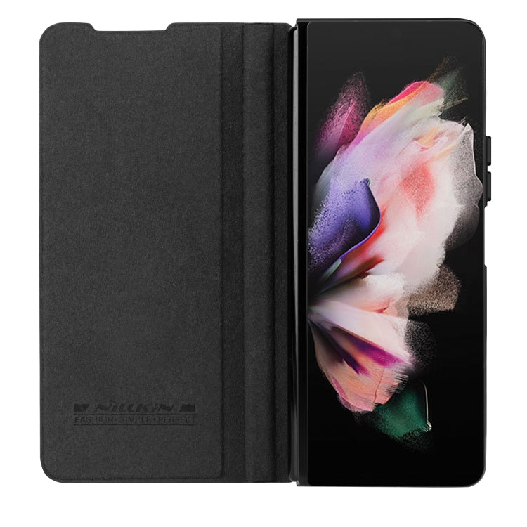 For Samsung Galaxy Z Fold4 5G NILLKIN QIN Series Pro Sliding Camera Cover Design Leather Phone Case(Black) - Galaxy Z Fold4 5G Cases by NILLKIN | Online Shopping South Africa | PMC Jewellery