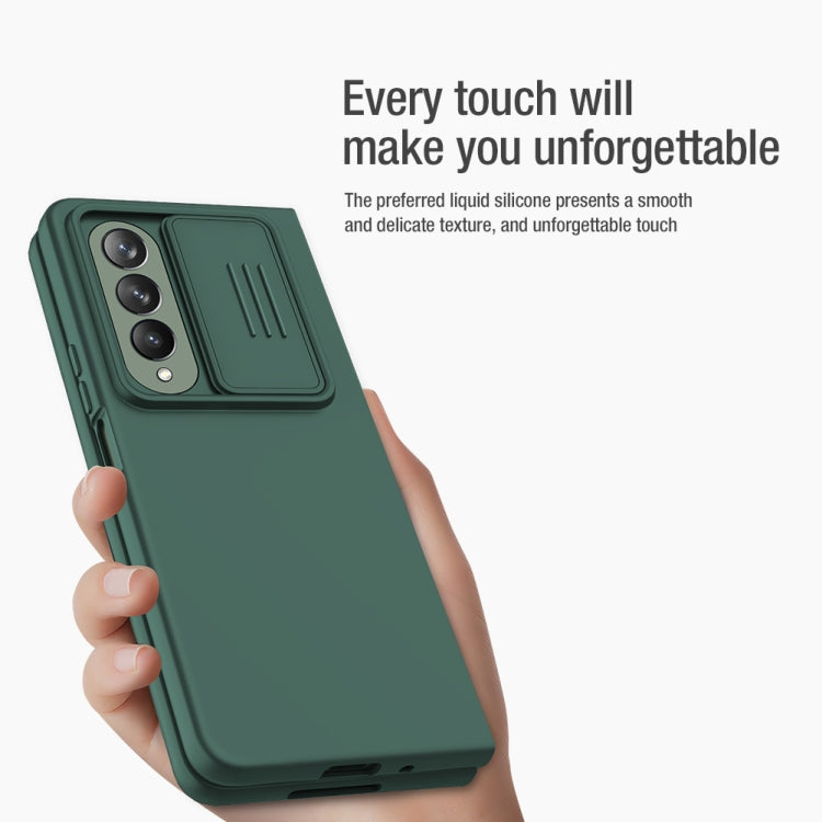 For Samsung Galaxy Z Fold4 5G NILLKIN CamShield Liquid Silicone + PC Full Coverage Case(Green) - Galaxy Z Fold4 5G Cases by NILLKIN | Online Shopping South Africa | PMC Jewellery | Buy Now Pay Later Mobicred