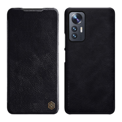 For Xiaomi 12 Lite NILLKIN QIN Series Crazy Horse Texture Leather Phone Case(Black) - Xiaomi Cases by NILLKIN | Online Shopping South Africa | PMC Jewellery