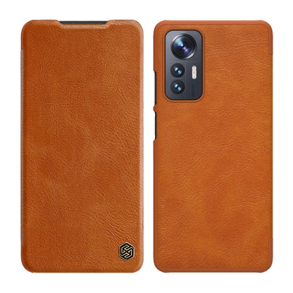 For Xiaomi 12 Lite NILLKIN QIN Series Crazy Horse Texture Leather Phone Case(Brown) - Xiaomi Cases by NILLKIN | Online Shopping South Africa | PMC Jewellery