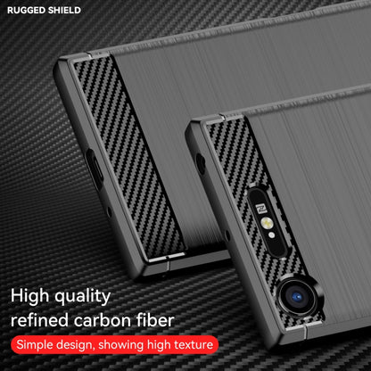 For Sony Xperia XZ1 Brushed Texture Carbon Fiber TPU Phone Case(Black) - Sony Cases by PMC Jewellery | Online Shopping South Africa | PMC Jewellery