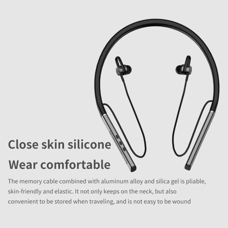 k18 Wireless Bluetooth Neck-mounted Magnetic Noise Cancelling Earphone with Digital Display Function(Silver) - Neck-mounted Earphone by PMC TechLife | Online Shopping South Africa | PMC TechLife
