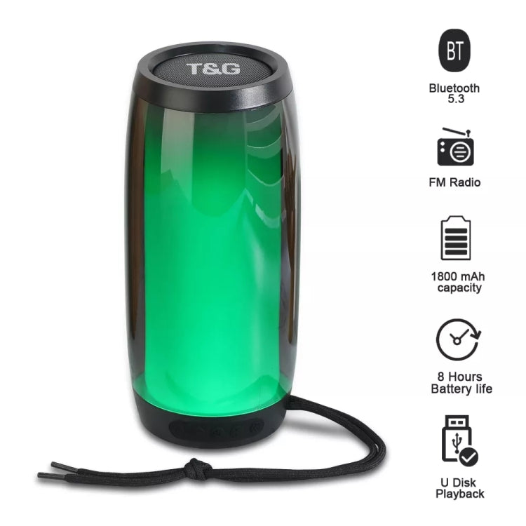 T&G TG335 1800mAh Portable Color LED Wireless Bluetooth Speaker(Blue) - Desktop Speaker by T&G | Online Shopping South Africa | PMC Jewellery