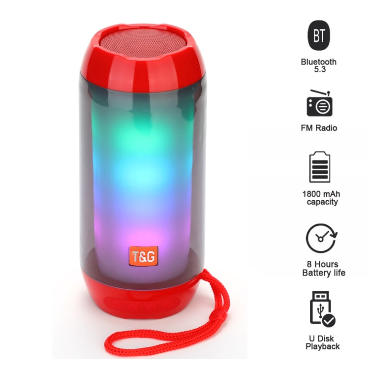 T&G TG643 Portable LED Light Waterproof Subwoofer Wireless Bluetooth Speaker(Black) - Waterproof Speaker by T&G | Online Shopping South Africa | PMC TechLife | Buy Now Pay Later Mobicred