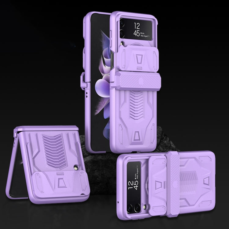 For Samsung Galaxy Z Flip4 GKK Sliding Camshield Magnetic Armor Flip Phone Case(Purple) - Galaxy Z Flip4 5G Cases by GKK | Online Shopping South Africa | PMC Jewellery | Buy Now Pay Later Mobicred