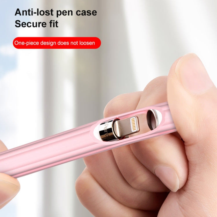 3 in 1 Striped Liquid Silicone Stylus Case with Two Tip Caps For Apple Pencil 2(Black) - Pencil Accessories by PMC Jewellery | Online Shopping South Africa | PMC Jewellery