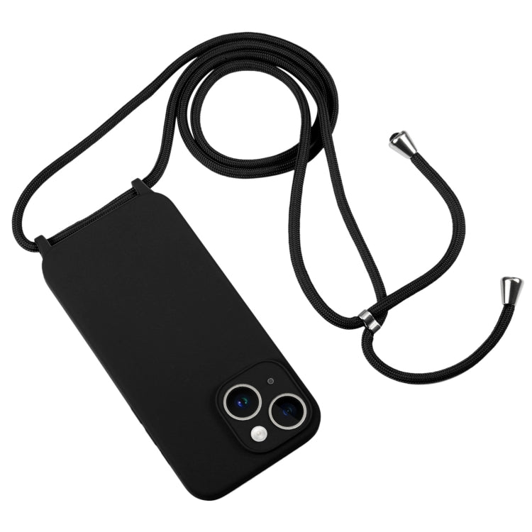 For iPhone 14 Crossbody Lanyard Liquid Silicone Case(Black) - iPhone 14 Cases by PMC Jewellery | Online Shopping South Africa | PMC Jewellery