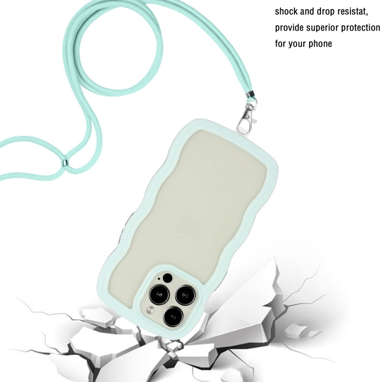 For iPhone 15 Pro Lanyard Candy Color Wave TPU Clear PC Phone Case(Green) - free shipping - PMC TechLife - Order now!