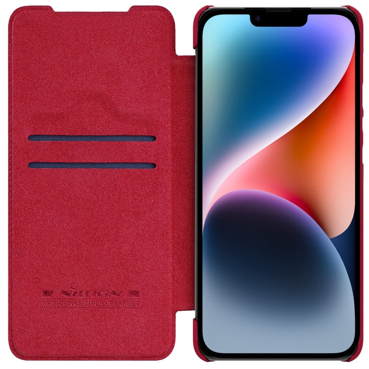 For iPhone 14 NILLKIN QIN Series Pro Crazy Horse Texture Leather Case(Red) - iPhone 14 Cases by NILLKIN | Online Shopping South Africa | PMC Jewellery
