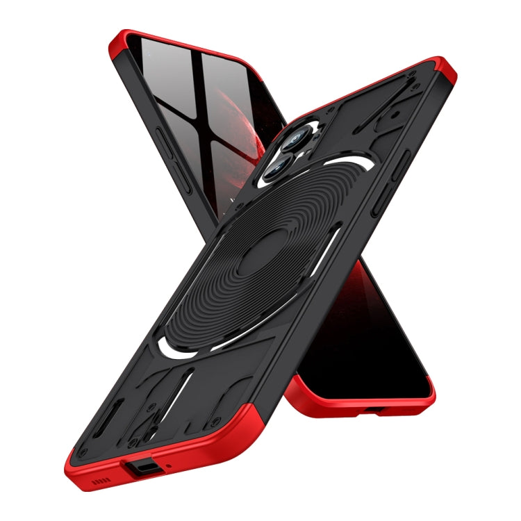 For Nothing Phone 1 GKK Three Stage Splicing Full Coverage PC Phone Case(Black Red) - Nothing Cases by GKK | Online Shopping South Africa | PMC TechLife | Buy Now Pay Later Mobicred