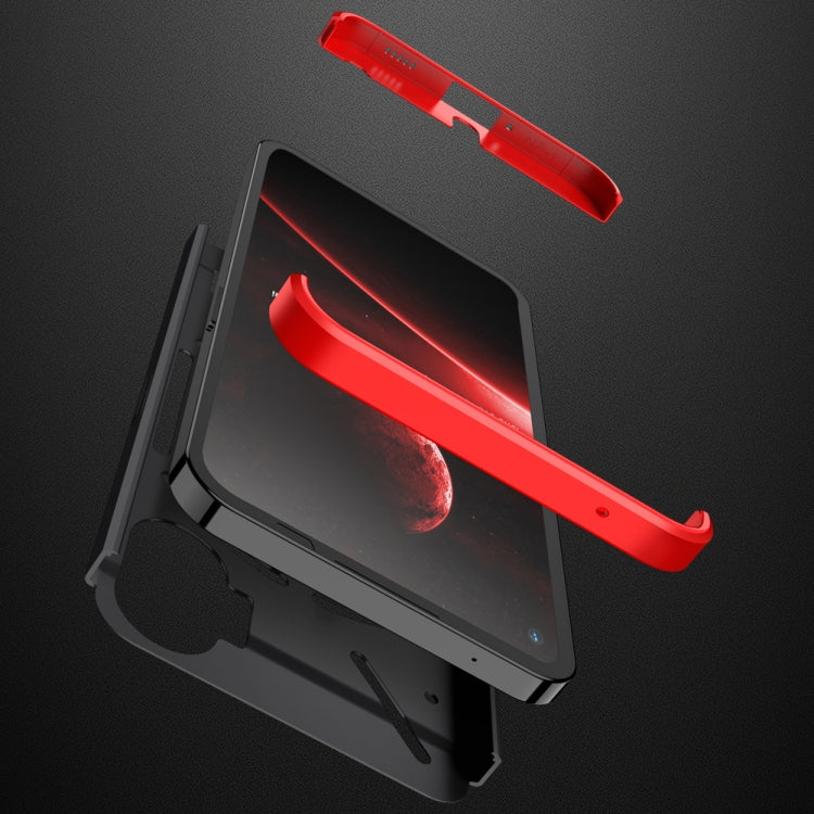 For Nothing Phone 1 GKK Three Stage Splicing Full Coverage PC Phone Case(Black Red) - Nothing Cases by GKK | Online Shopping South Africa | PMC TechLife | Buy Now Pay Later Mobicred