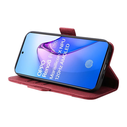 For OPPO Reno8 Pro 5G Global / Reno8 Pro+ BETOPNICE Dual-side Buckle Leather Phone Case(Red) - Realme Cases by BETOPNICE | Online Shopping South Africa | PMC Jewellery | Buy Now Pay Later Mobicred