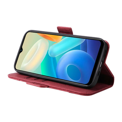 For vivo Y02s / Y16 4G BETOPNICE Dual-side Buckle Leather Phone Case(Red) - vivo Cases by BETOPNICE | Online Shopping South Africa | PMC Jewellery | Buy Now Pay Later Mobicred