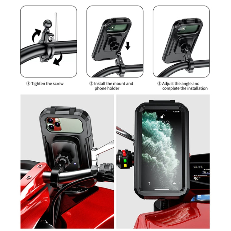 Kewig M18S-A1 Motorcycle / Bicycle Handlebar Wireless Charging Waterproof Box Mobile Phone Holder - Holder by Kewig | Online Shopping South Africa | PMC Jewellery | Buy Now Pay Later Mobicred