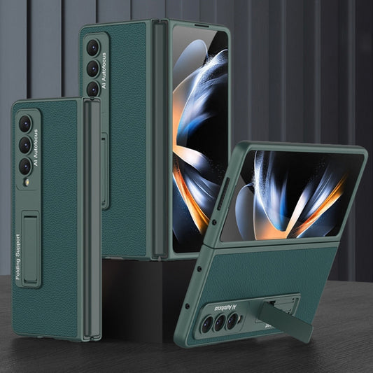 For Samsung Galaxy Z Fold4 GKK Ultra-thin Plain Leather Full Phone Case with Stand(Forest Green) - Galaxy Z Fold4 5G Cases by GKK | Online Shopping South Africa | PMC Jewellery | Buy Now Pay Later Mobicred