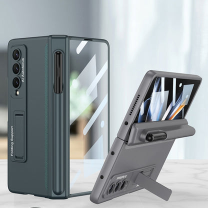 For Samsung Galaxy Z Fold4 GKK Magnetic Hinge Flip Phone Case with Pen Holder & Holder(Green) - Galaxy Z Fold4 5G Cases by GKK | Online Shopping South Africa | PMC Jewellery | Buy Now Pay Later Mobicred