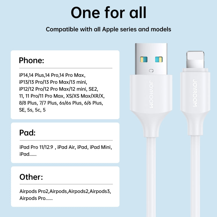 JOYROOM S-UL012A9 2.4A USB to 8 Pin Fast Charging Data Cable, Length:2m(White) - Normal Style Cable by JOYROOM | Online Shopping South Africa | PMC Jewellery