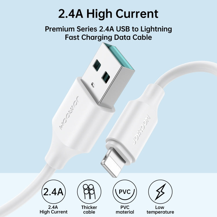 JOYROOM S-UL012A9 2.4A USB to 8 Pin Fast Charging Data Cable, Length:0.25m(Black) - Normal Style Cable by JOYROOM | Online Shopping South Africa | PMC Jewellery