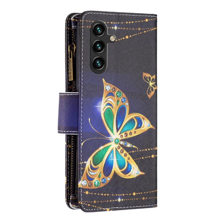 For Samsung Galaxy A14 5G Colored Drawing Pattern Zipper Leather Phone Case(Big Butterfly) - free shipping - PMC TechLife - Order now!