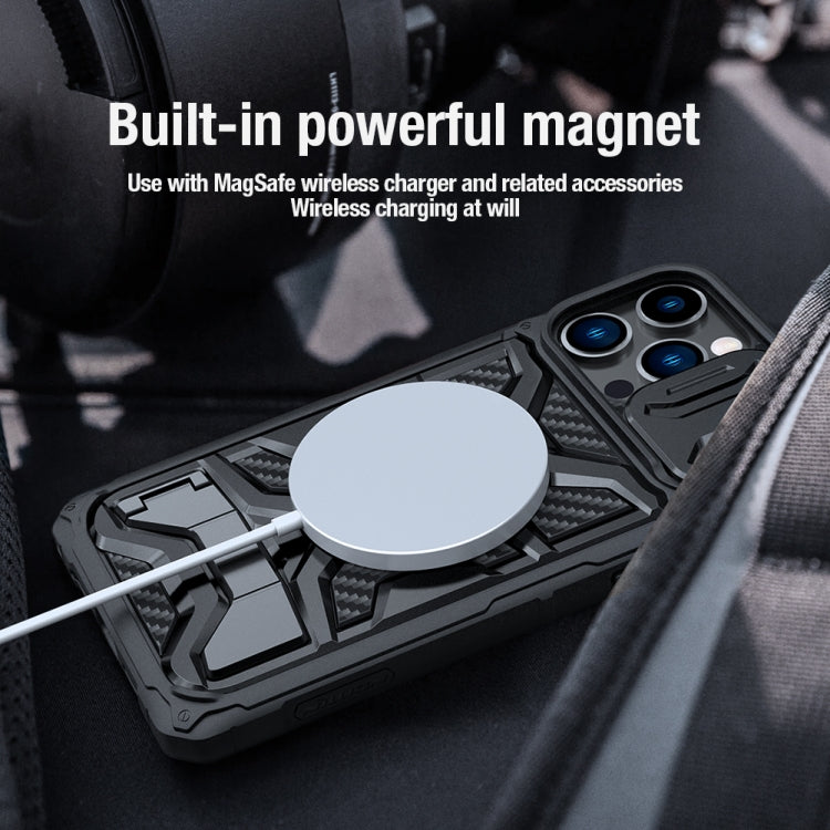 For iPhone 14 Pro Max NILLKIN Sliding Camera Cover Design TPU + PC Magnetic Phone Case(Black) - iPhone 14 Pro Max Cases by NILLKIN | Online Shopping South Africa | PMC TechLife | Buy Now Pay Later Mobicred