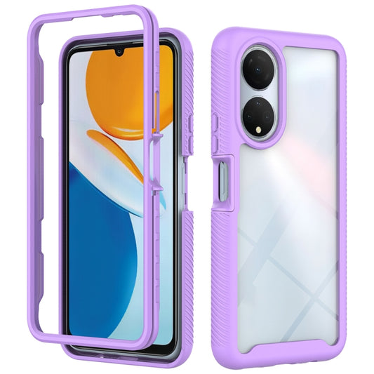 For Honor X7 Starry Sky Solid Color Shockproof TPU Clear PC Phone Case(Purple) - Honor Cases by PMC Jewellery | Online Shopping South Africa | PMC Jewellery