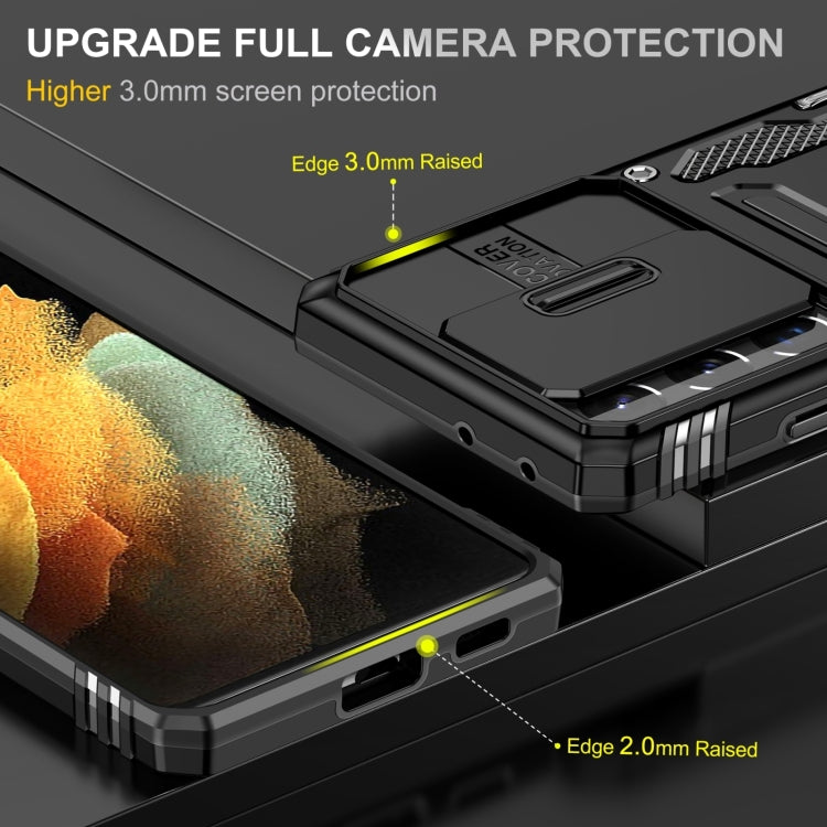 For Samsung Galaxy S23 Ultra 5G Armor PC + TPU Camera Shield Phone Case(Black) - free shipping - PMC TechLife - Order now!