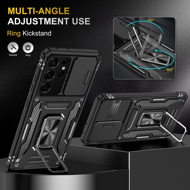 For Samsung Galaxy S23 Ultra 5G Armor PC + TPU Camera Shield Phone Case(Black) - free shipping - PMC TechLife - Order now!