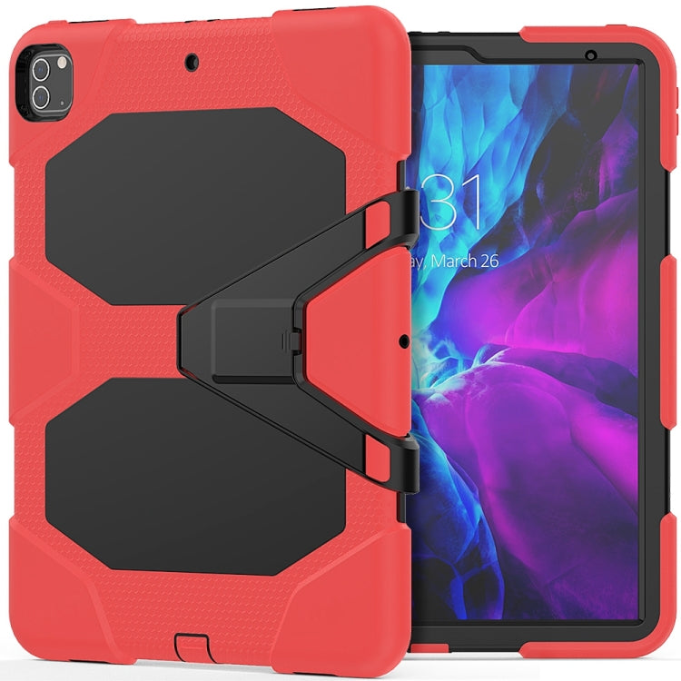 For iPad Pro 12.9 inch (2020) Shockproof Colorful Silicon + PC Protective Tablet Case with Holder & Shoulder Strap & Hand Strap (Red) - iPad Pro 12.9 (2020) Cases by PMC TechLife | Online Shopping South Africa | PMC TechLife | Buy Now Pay Later Mobicred