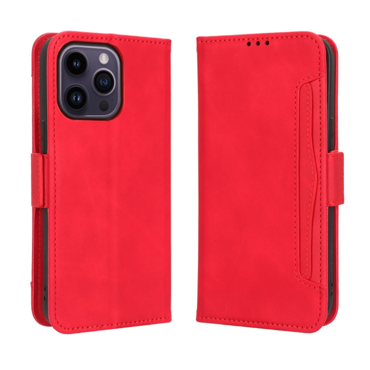 For iPhone 14 Pro Skin Feel Calf Texture Card Slots Leather Phone Case(Red) - free shipping - PMC TechLife - Order now!