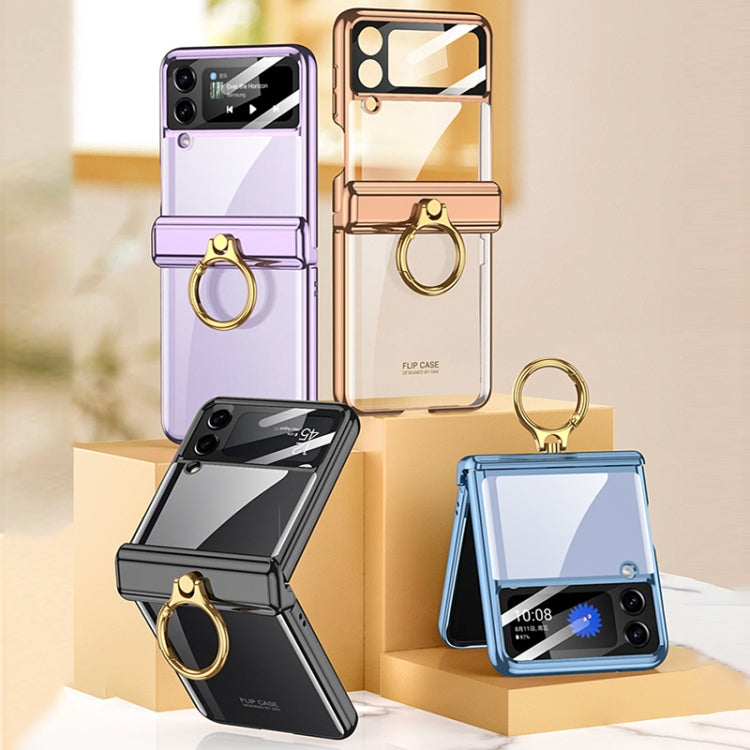 For Samsung Galaxy Z Flip4 GKK Magnetic Folding Phantom Rotary Phone Case with Ring Holder(Gold) - Galaxy Z Flip4 5G Cases by GKK | Online Shopping South Africa | PMC Jewellery